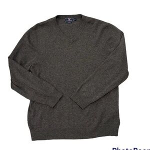 Vineyard Vines Mens Cashmere v-neck sweater gray size L